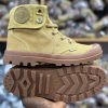 Men Canvas Military Tactical Boots Sand Tan